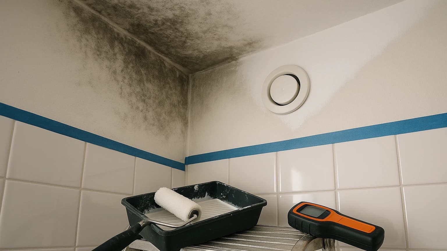 Schimmel op muur of plafond overschilderen: de juiste volgorde
